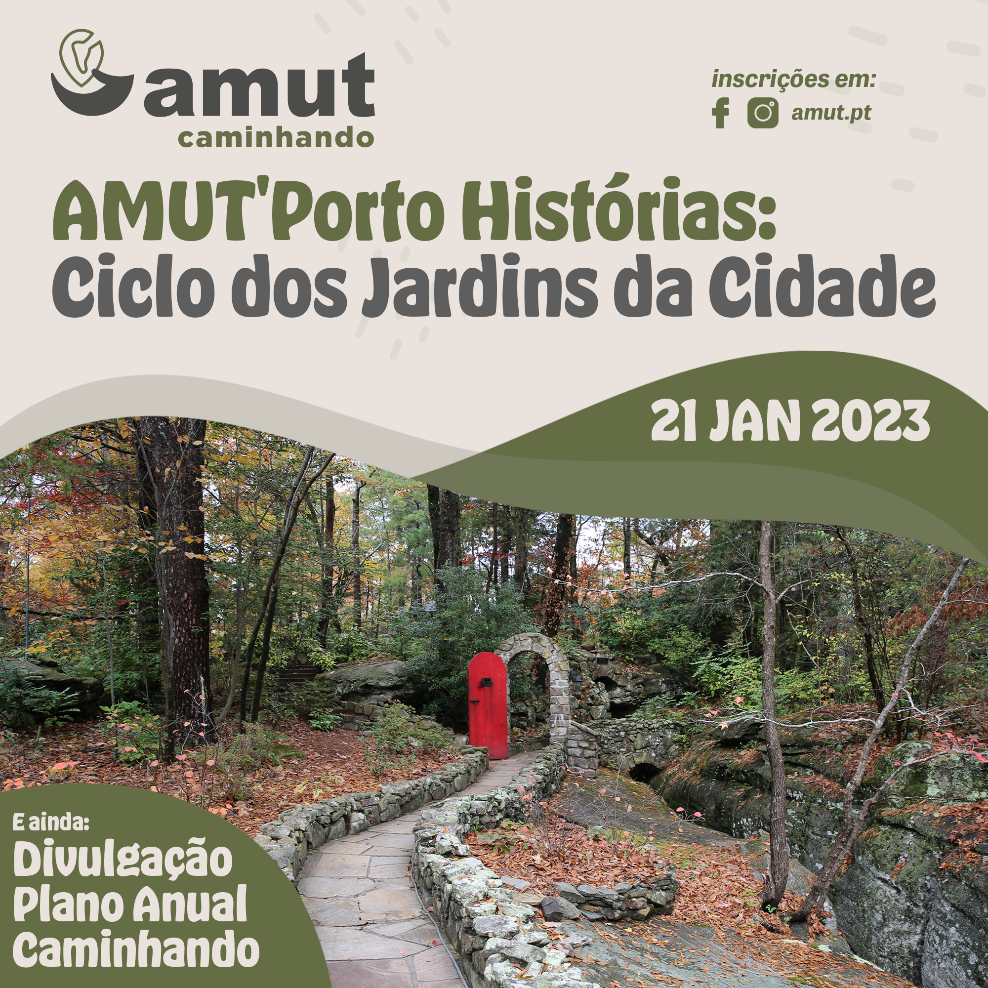 AMUT’Caminhando – AMUT’Porto Histórias: Ciclo dos Jardins da Cidade
