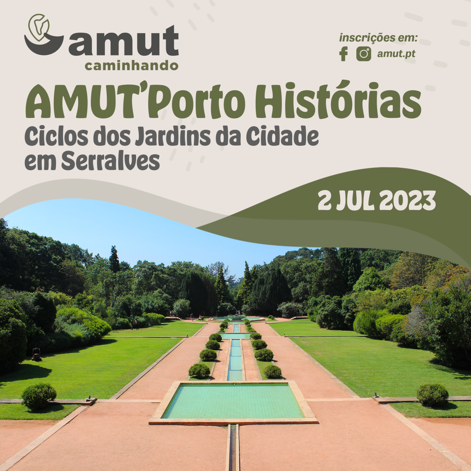 AMUT'Caminhando - AMUT'Porto Histórias: Ciclo dos Jardins da Cidade - AMUT